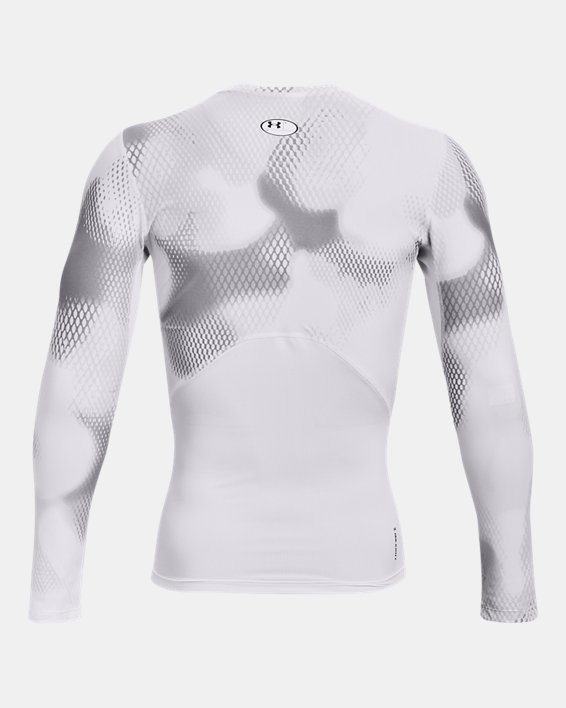 Men's UA Iso-Chill Compression Printed Long Sleeve, White, pdpMainDesktop image number 5